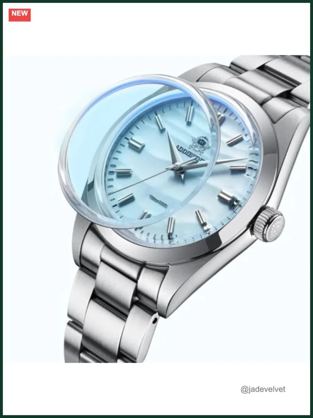 Men's 36mm Quartz Watch Stainless Steel 100m Waterproof